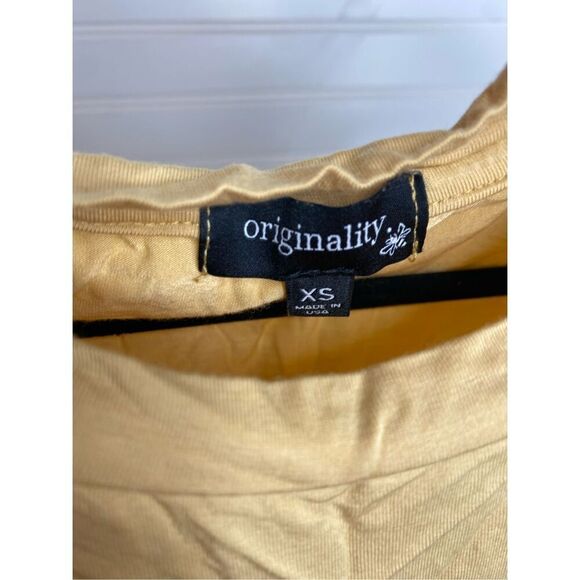 Originality XS Shoulder Padded Tank Top Tan/Yellow Made In USA NEW - Picture 3 of 10